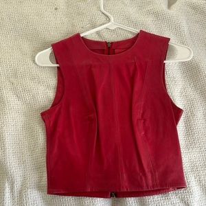 MUUBA leather crop top. Pink/magenta